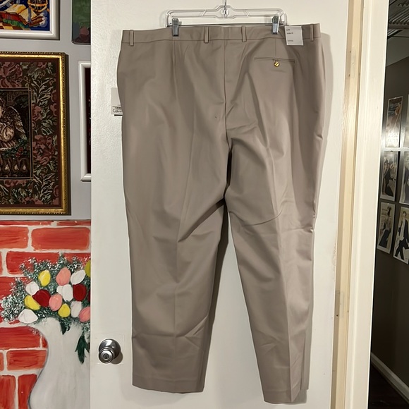 Calvin Klein modern fit tan flat front trousers - Picture 5 of 11